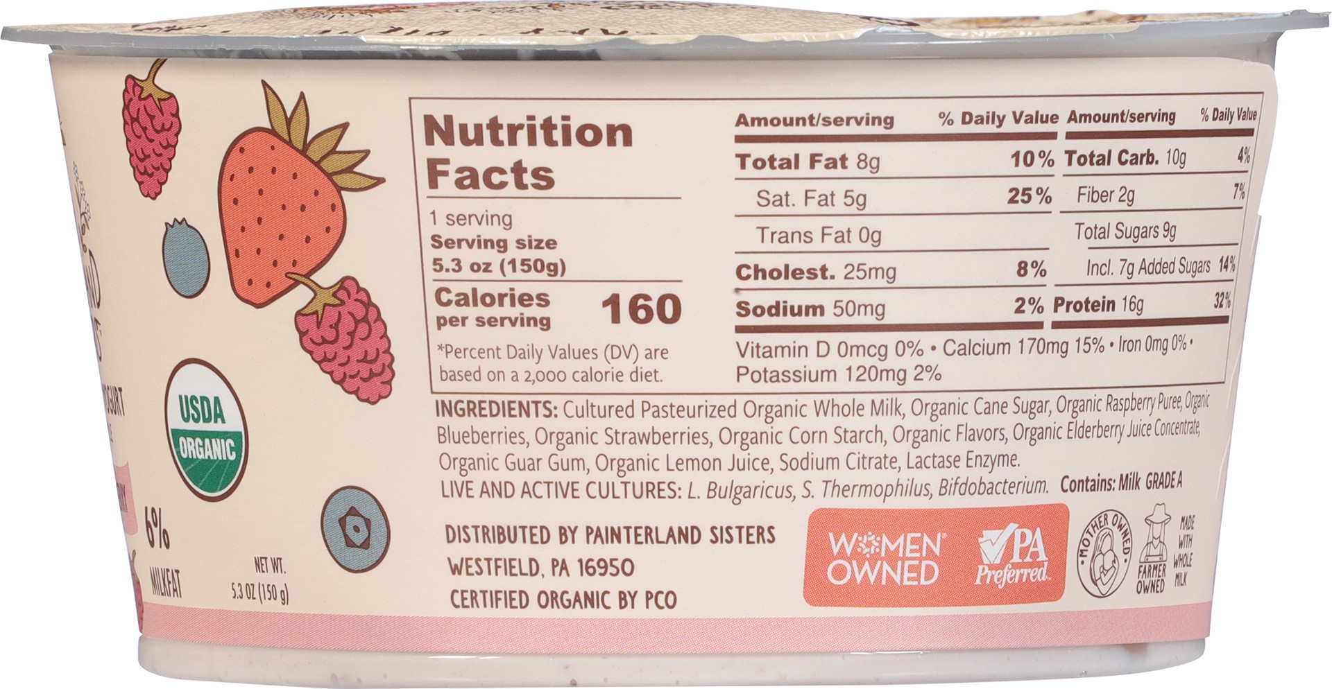 slide 4 of 5, Painterland Sisters Organic Skyr Meadow Berry Yogurt 5.3 oz, 8.3 oz