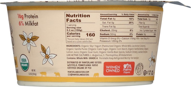 slide 2 of 5, Painterland Sisters Organic Skyr Vanilla Bean Yogurt 5.3 oz, 5.3 oz
