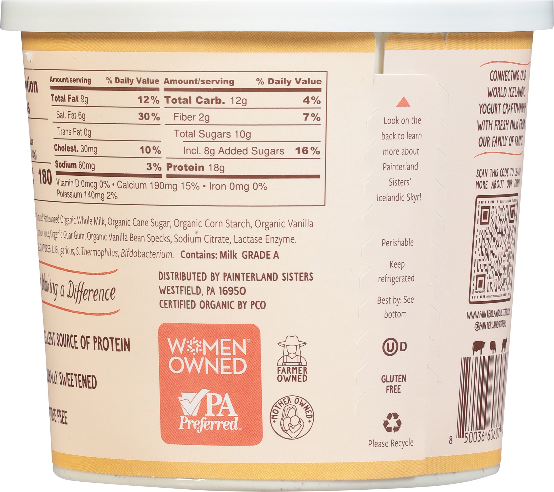 slide 3 of 5, Painterland Sisters Icelandic Style Vanilla Bean Yogurt 24 oz, 24 oz