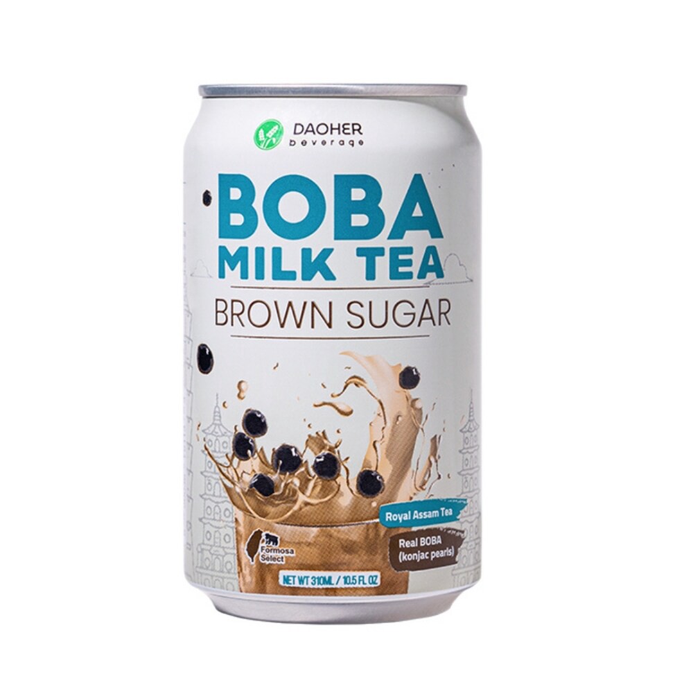 slide 1 of 2, Daoher Beverage Brown Sugar Boba Milk Tea, 10.5 fl oz