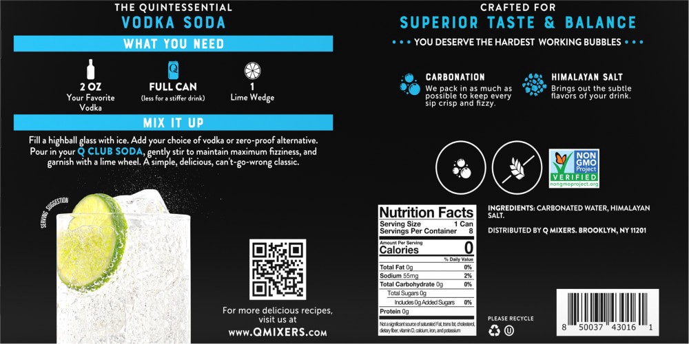 slide 2 of 5, Q Mixers Premium Club Soda Smart Buy Value Pack - 8 ct, 8 ct