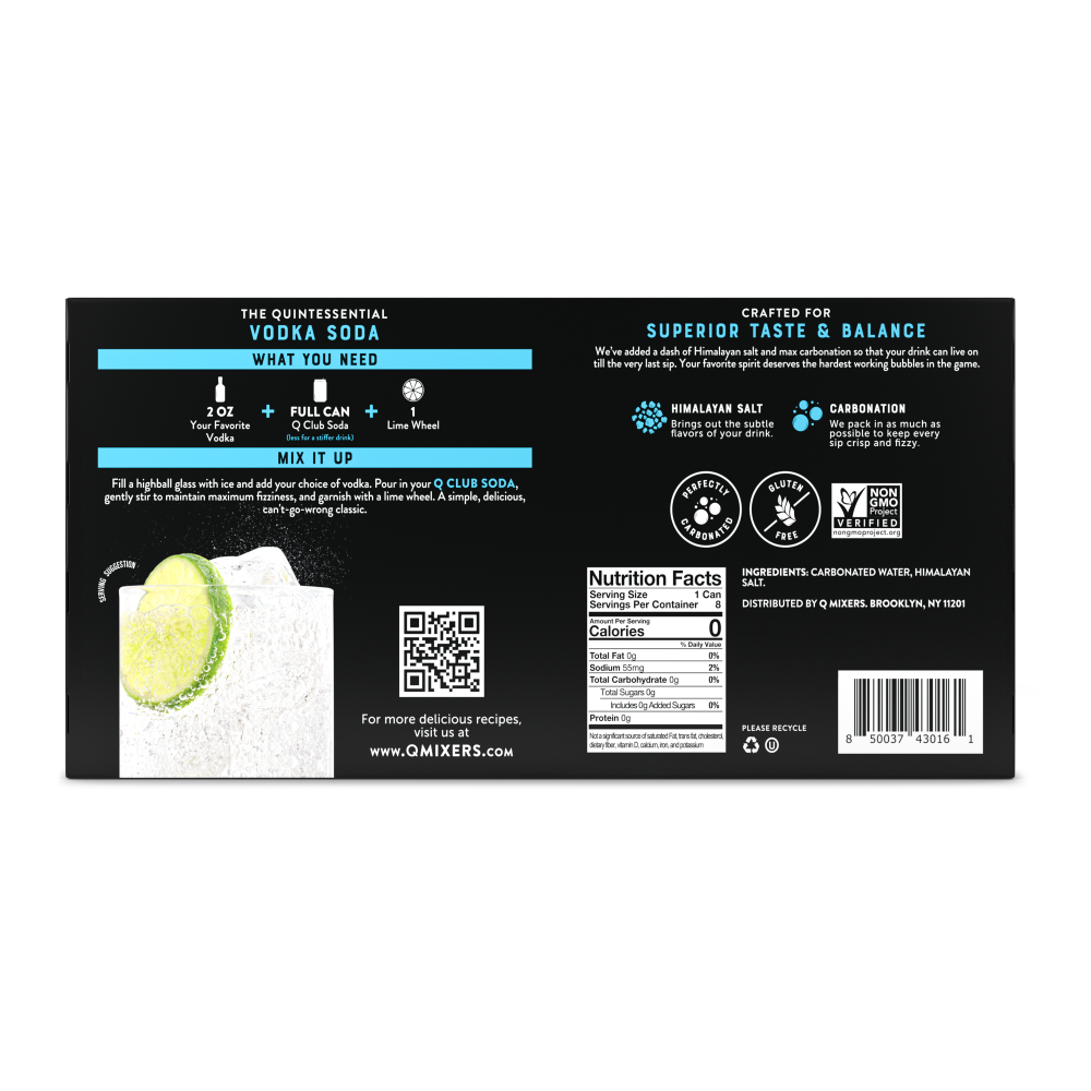 slide 4 of 4, Q Mixers Premium Club Soda Smart Buy Value Pack - 8 ct, 8 ct