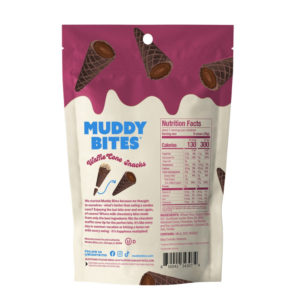 slide 2 of 2, Muddy Bites® Double Fudge Waffle Cone Snacks, 2.33 oz