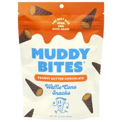 Muddy Bites Peanut Butter Chocolate Waffle Cone Snacks 2.33 oz