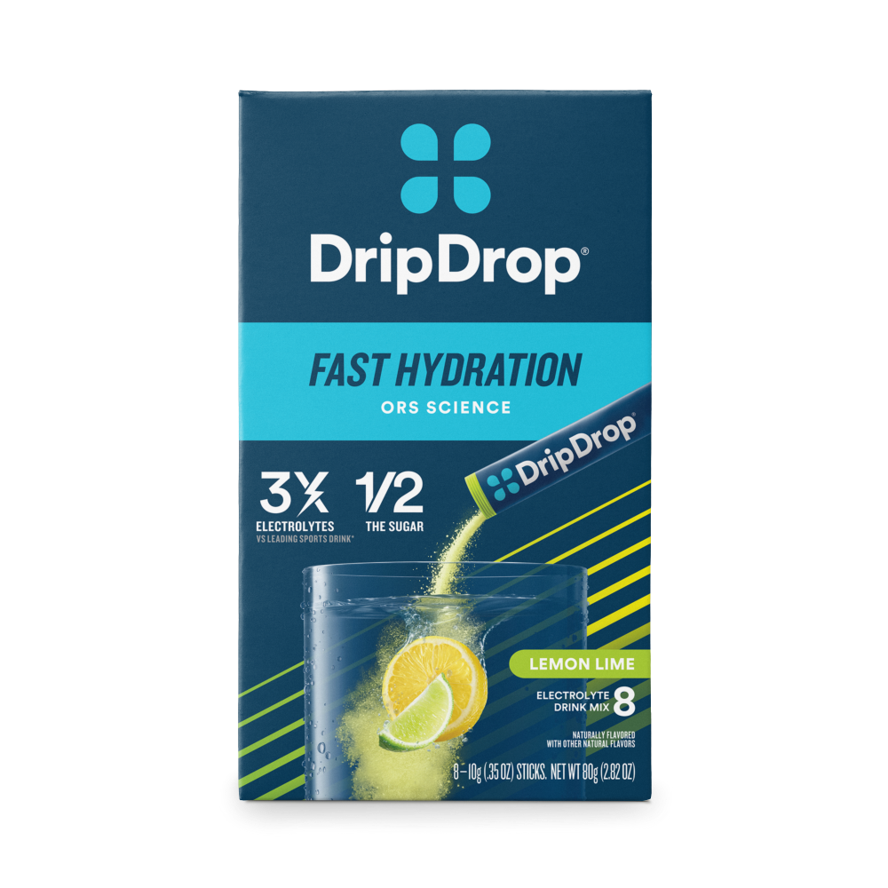 slide 2 of 4, DripDrop Lemon Lime Electrolyte Drink Mix 8 - 0.35 oz Sticks, 8 ct