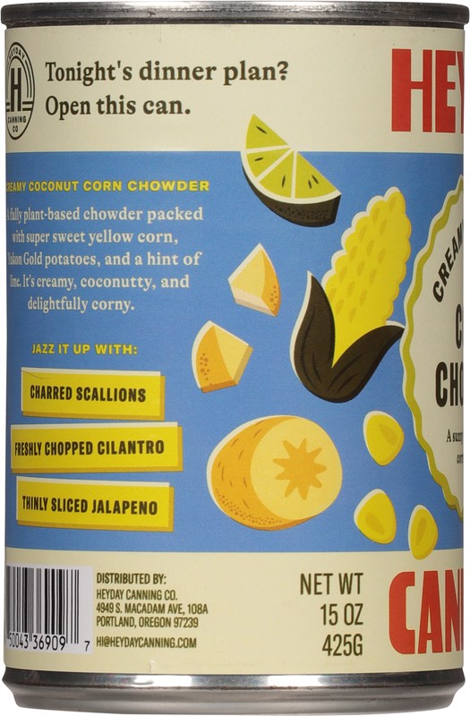 slide 4 of 5, Heyday Canning Co Creamy Coconut Corn Chowder 15 oz, 15 oz
