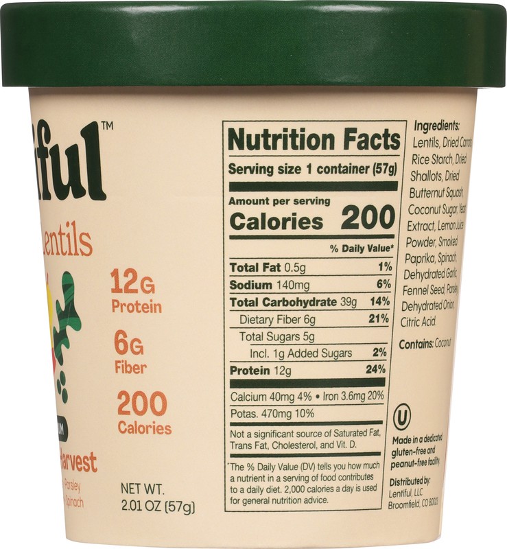 slide 4 of 5, Lentiful Low Sodium Vegetable Harvest Instant Lentils 2.01 oz, 2.01 oz