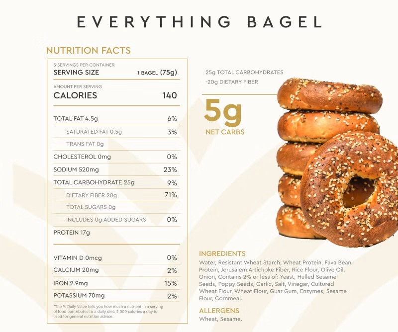 slide 2 of 5, Hero Bread Everything Bagel 5Pc, 13.2 oz