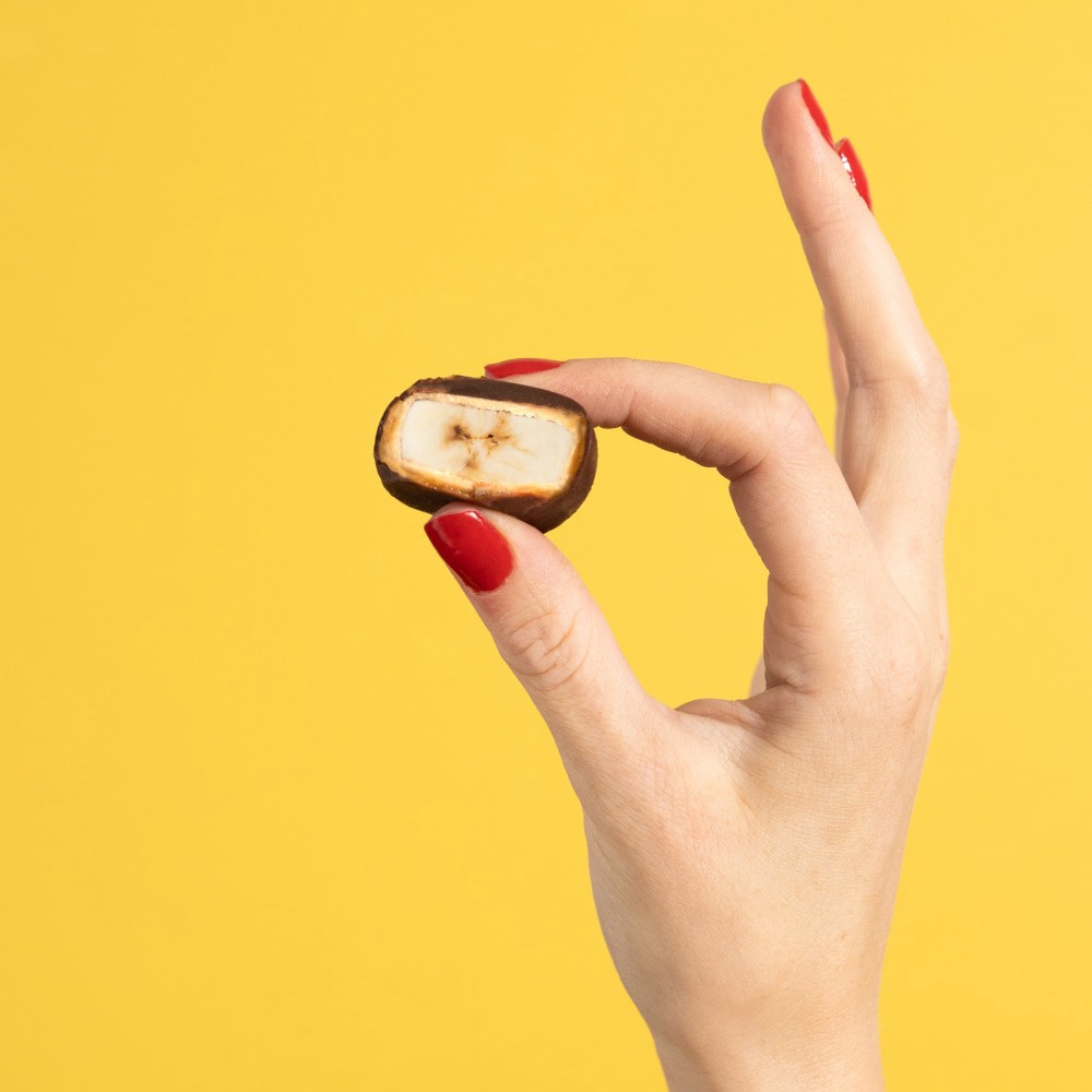 slide 4 of 5, Tru Fru Bananas Hyper-Chilled in Peanut Butter & Dark Chocolate, 20 oz