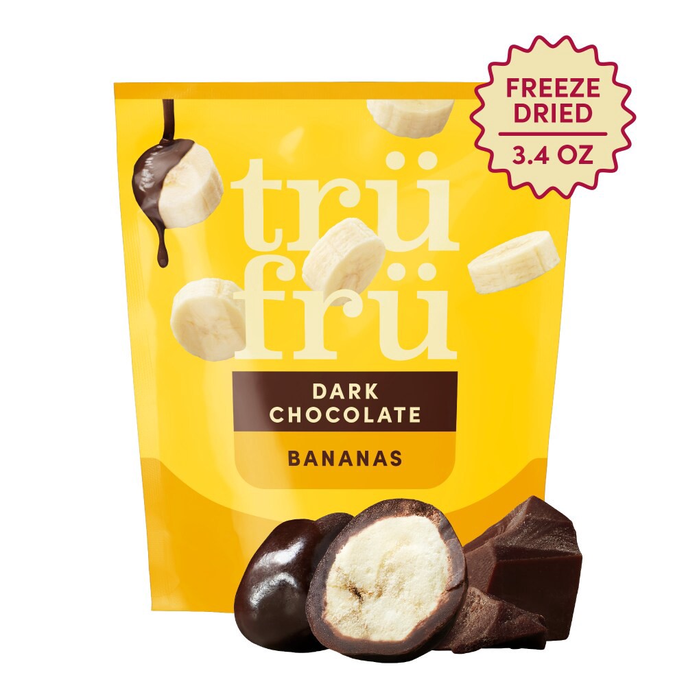 slide 6 of 6, Tru Fru Freeze Dried Bananas in Dark Chocolate, 3.4 oz, 3.4 oz