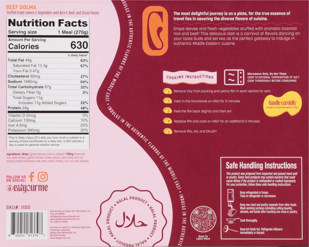slide 3 of 3, Gourme Dolma Middle Eastern Style, 10 oz