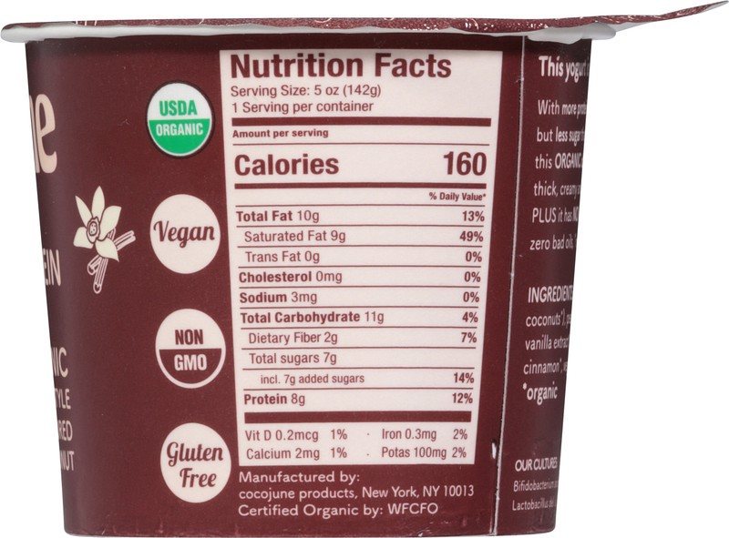 slide 4 of 5, Cocojune Protein Yogurt Vanilla Cinnamon, 5 oz