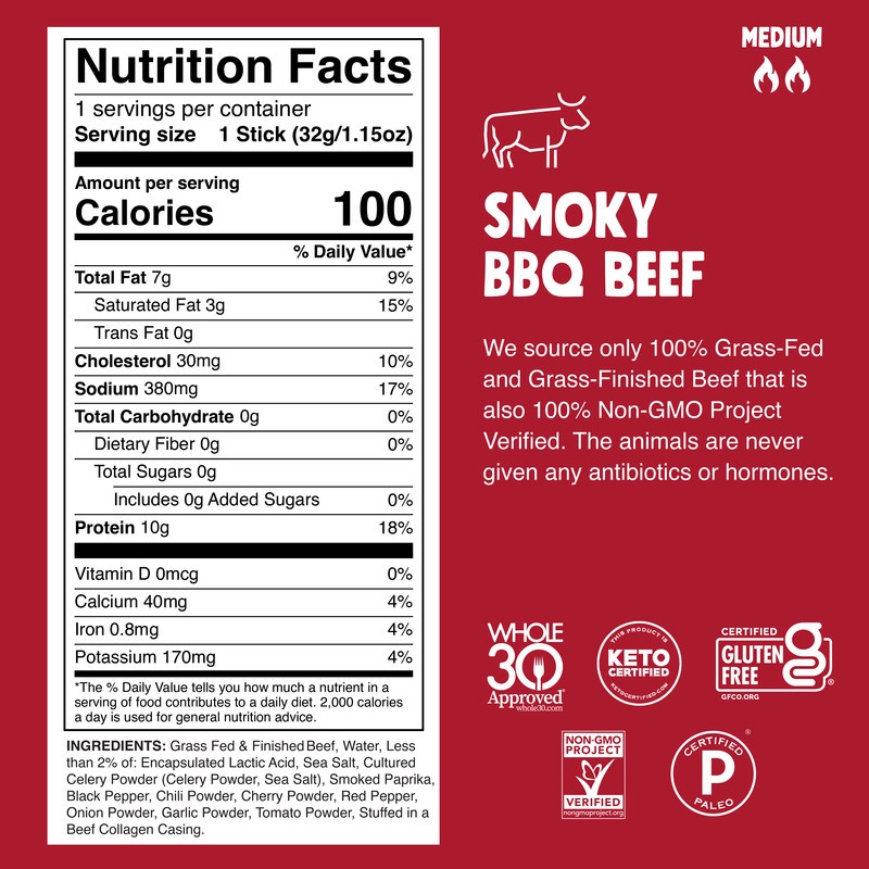 slide 3 of 5, Chomps Smoky Bbq Beef Sticks, 1.15 oz