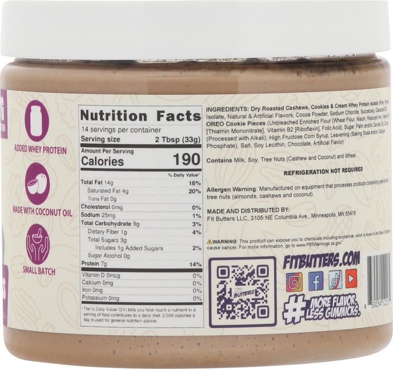 slide 4 of 5, FIt Butters Rory's Cookie Monster Madness Cashew Butter, 16 oz