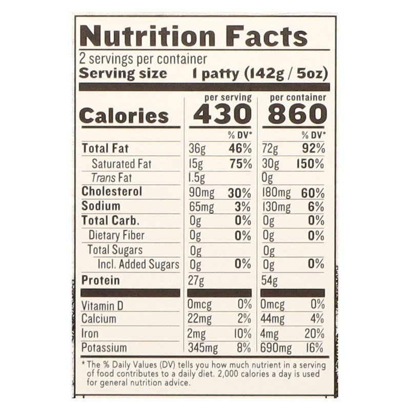 slide 5 of 5, Force Of Nature Beef Patties 2 ea, 2 ct