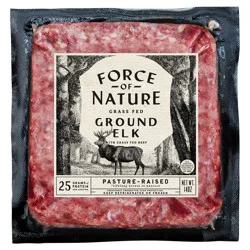 Force of Nature Grass Fed Ground Elk, 90% Lean