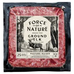 Force of Nature Grass Fed Ground Elk, 90% Lean