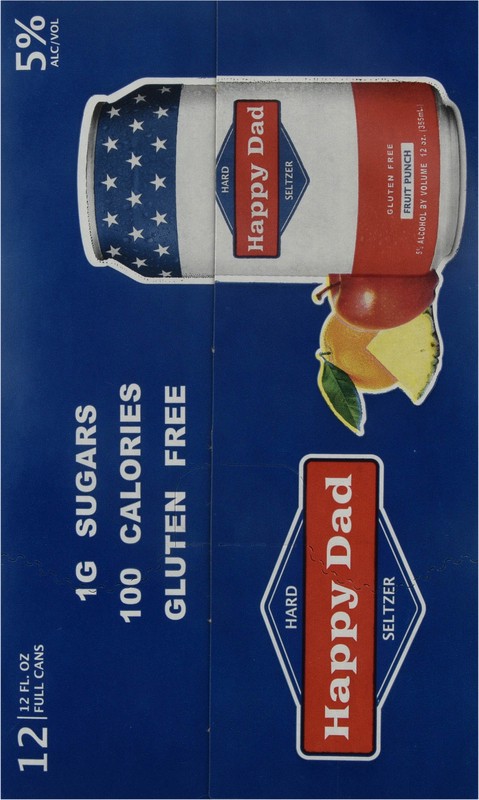 slide 2 of 5, Happy Dad Selzter Fruit Punch Usa 12pk Cans, 144 oz
