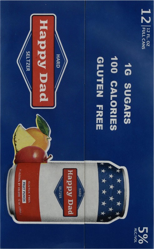 slide 3 of 5, Happy Dad Selzter Fruit Punch Usa 12pk Cans, 144 oz