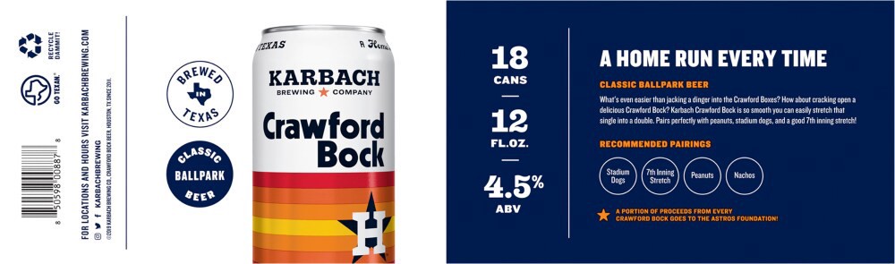 slide 4 of 4, Karbach Brewing Co. Karbach Crawford Bock, 18 ct; 12 oz