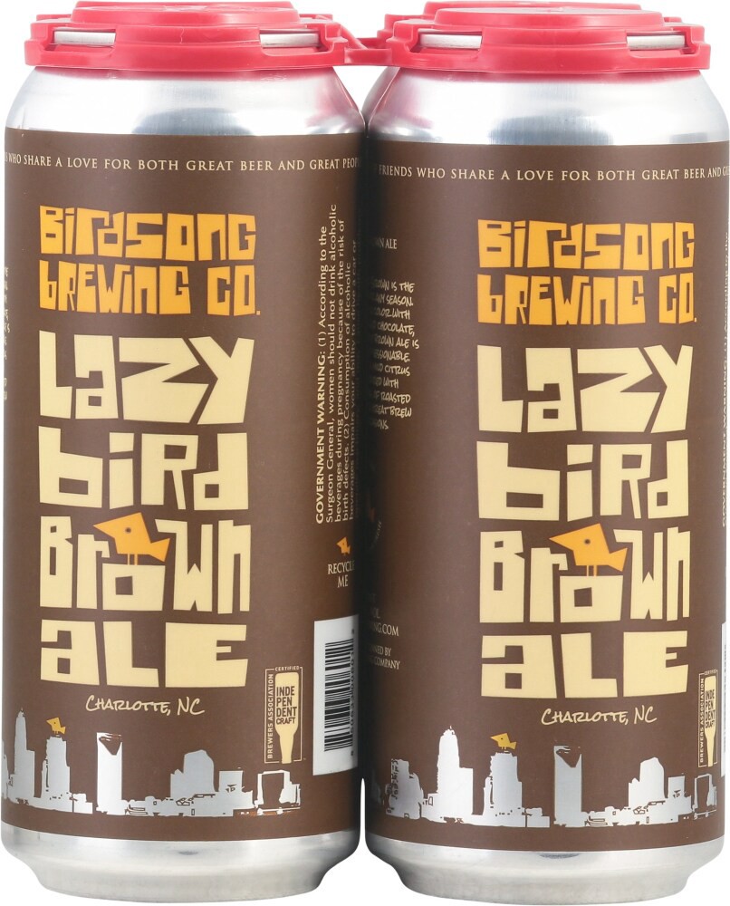slide 3 of 3, Birdsong Lazy Bird Brown Ale Cn, 4 ct; 16 oz