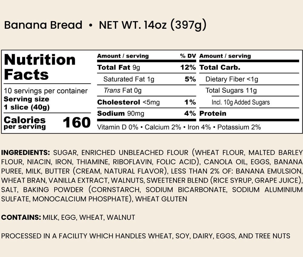 slide 2 of 4, Bakehouse Bread Company Banana Bread, 14 oz