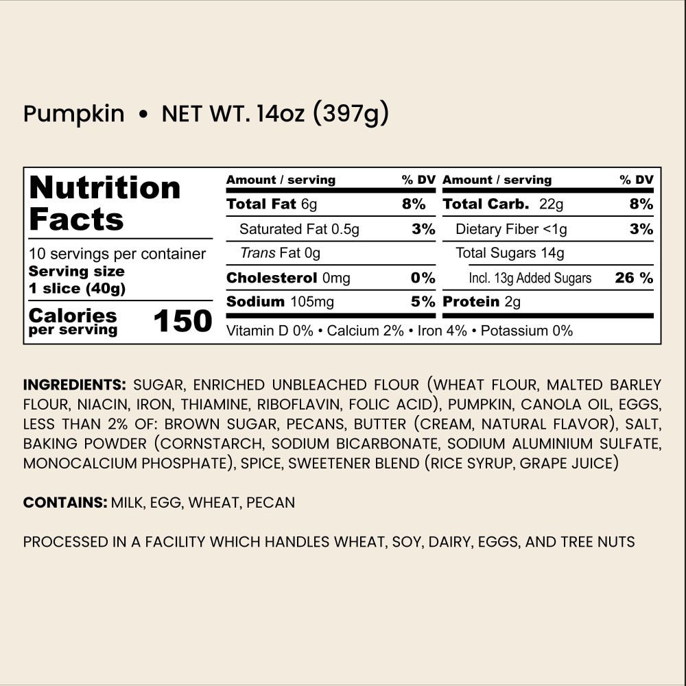 slide 3 of 5, Bakehouse Artisan Pumpkin Bread, 14 oz