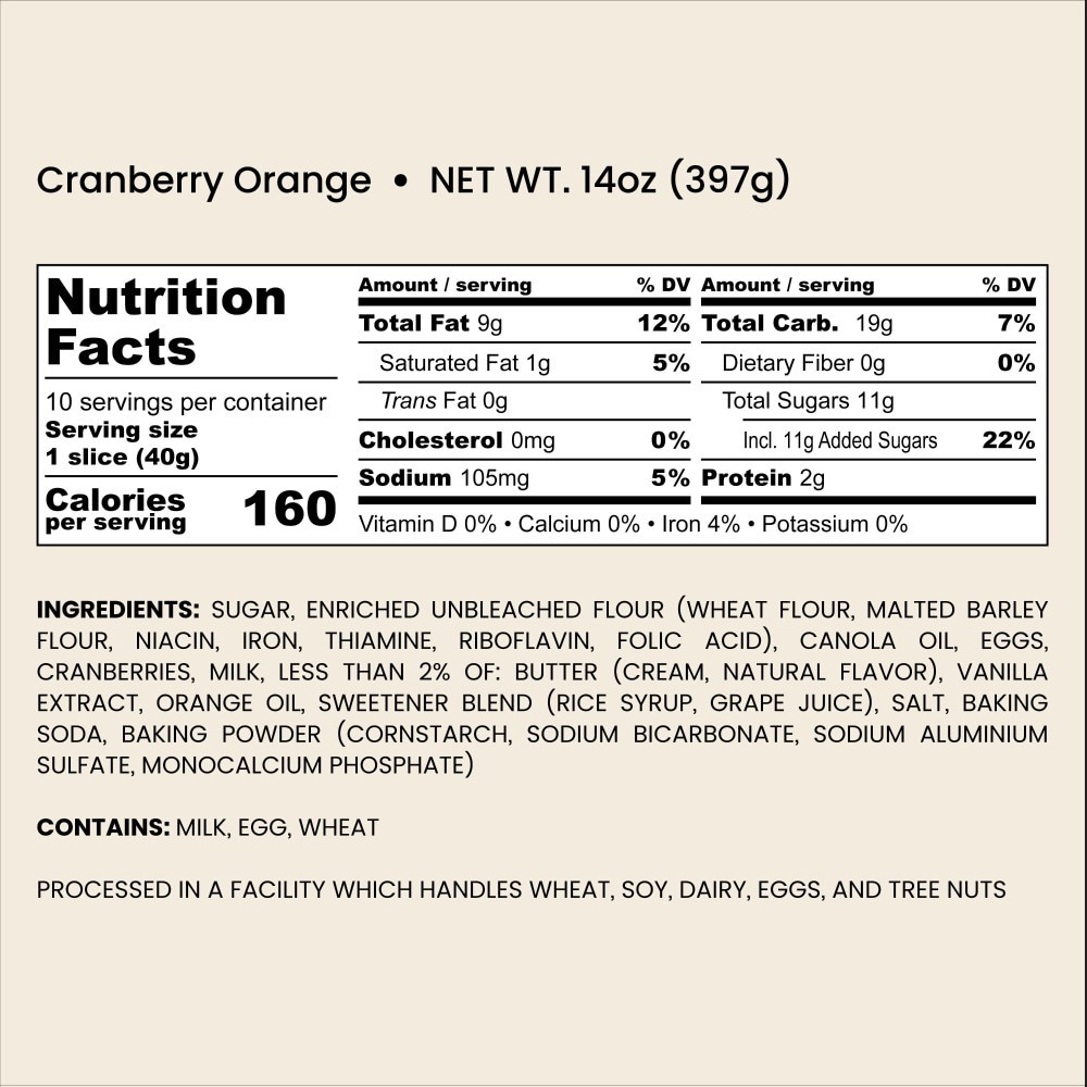 slide 4 of 4, Bakehouse Cranberry Orange Bread, 14 oz