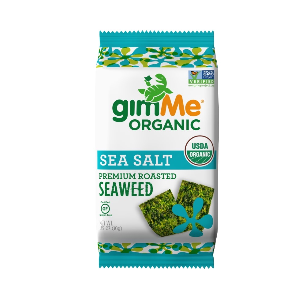 slide 3 of 3, gimme Seaweed Organic Premium Roasted Seaweed Snack, Sea Salt, .35oz, 0.35 oz