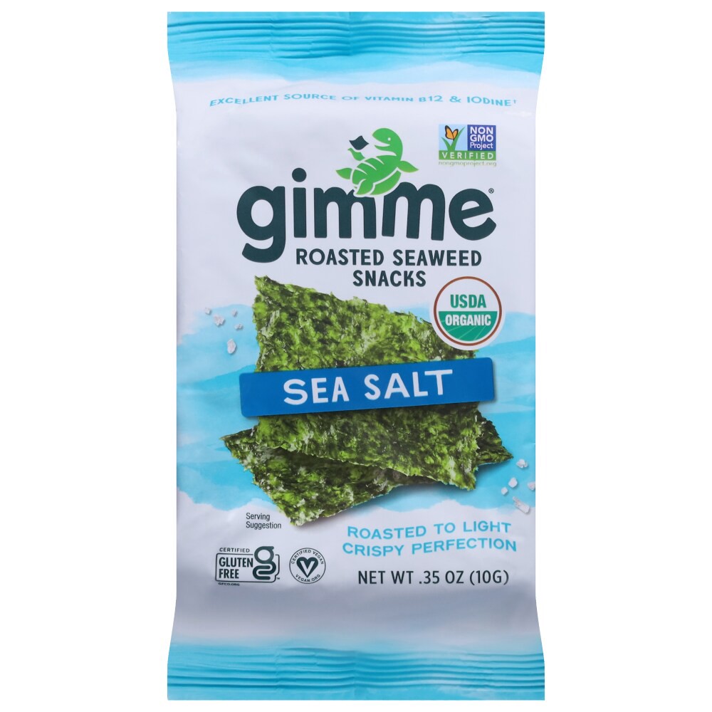 slide 2 of 4, gimme Seaweed Organic Premium Roasted Seaweed Snack, Sea Salt, .35oz, 0.35 oz