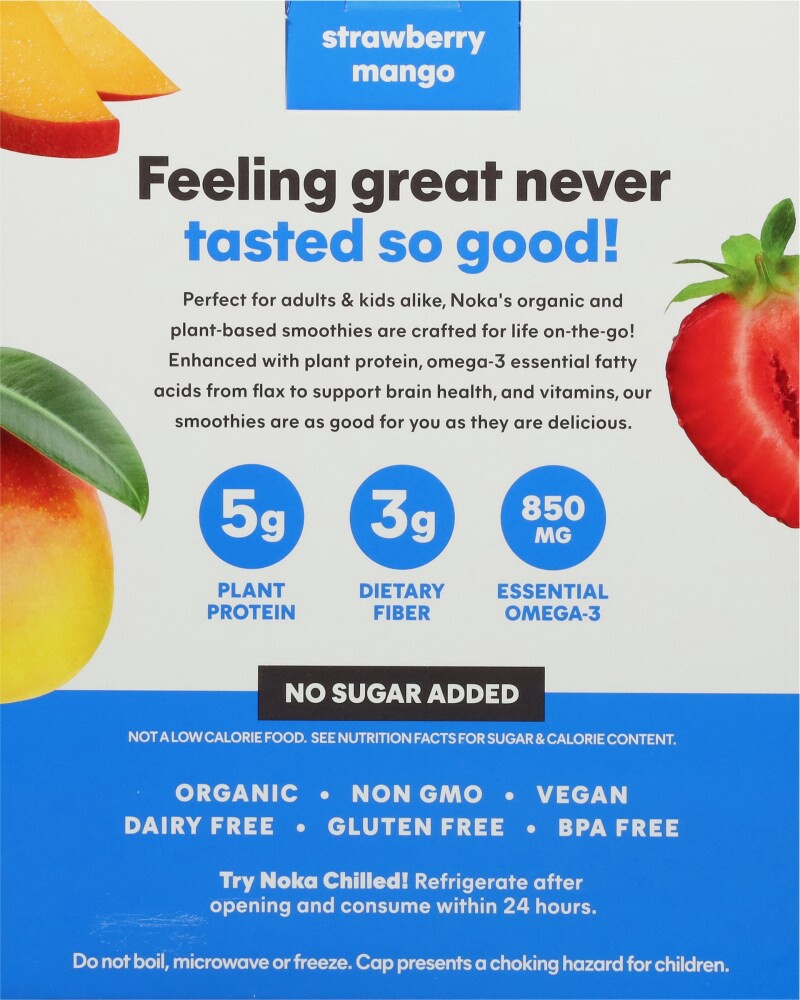 slide 5 of 5, Noka® Strawberry Mango Superfood Smoothies Pouches, 4 ct / 4.22 oz