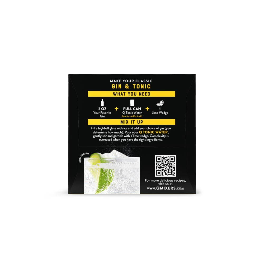 slide 3 of 5, Q Mixers Tonic Water, Premium Cocktail Mixer with Real Ingredients, 7.5 Fl Oz (Pack 4), 4 ct; 7.5 oz