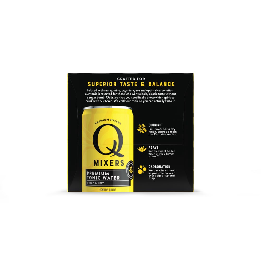 slide 2 of 5, Q Mixers Tonic Water, Premium Cocktail Mixer with Real Ingredients, 7.5 Fl Oz (Pack 4), 4 ct; 7.5 oz
