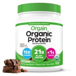 Orgain Organic Vegan 21g Protein Powder, Plant Based Shake Drink, Creamy Chocolate Fudge 1.02lb