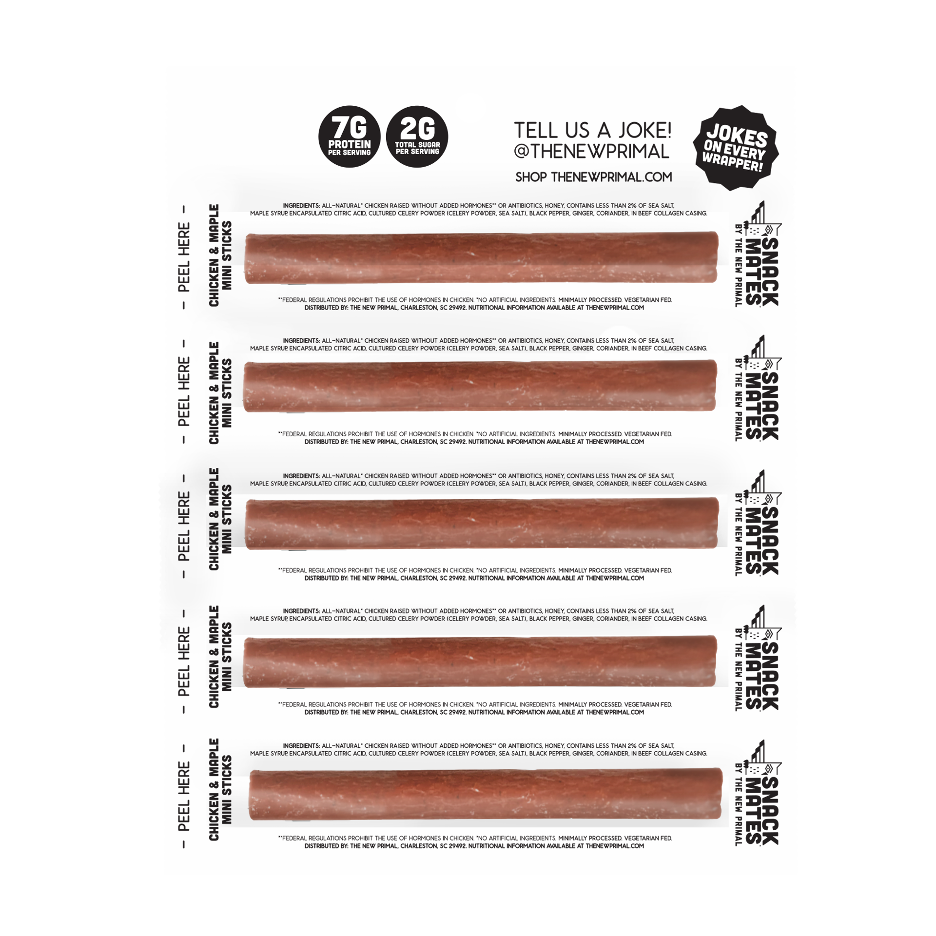 slide 5 of 5, Snack Mates Chicken & Maple Mini Sticks 5 - 0.5 oz Sticks, 5 ct