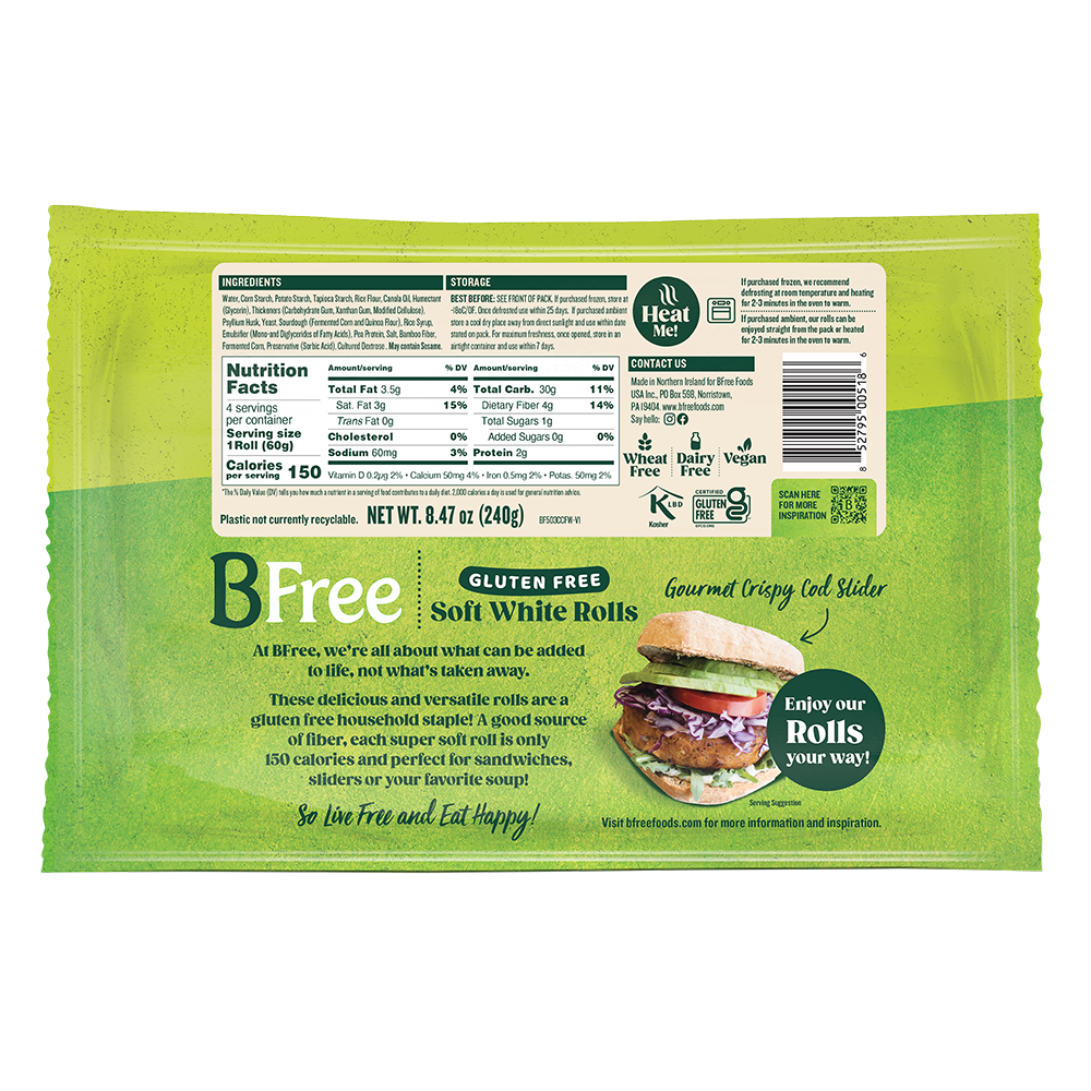 slide 2 of 2, BFree Gluten Free Soft White Dinner Rolls, 8.46 oz