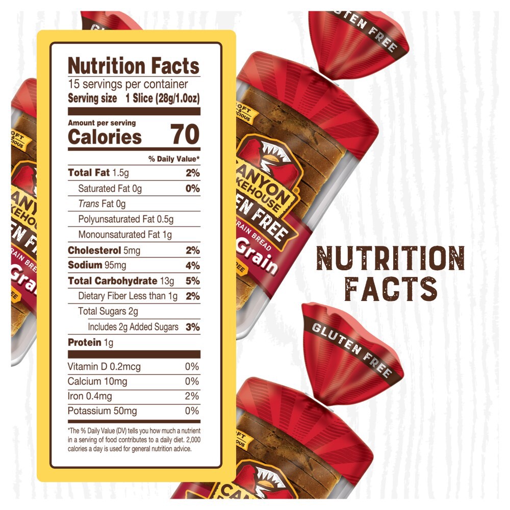 slide 2 of 6, Canyon Bakehouse Ancient Grain Gluten Free Bread, 100% Whole Grain Sandwich Bread, Fresh, 15 oz, 15 oz