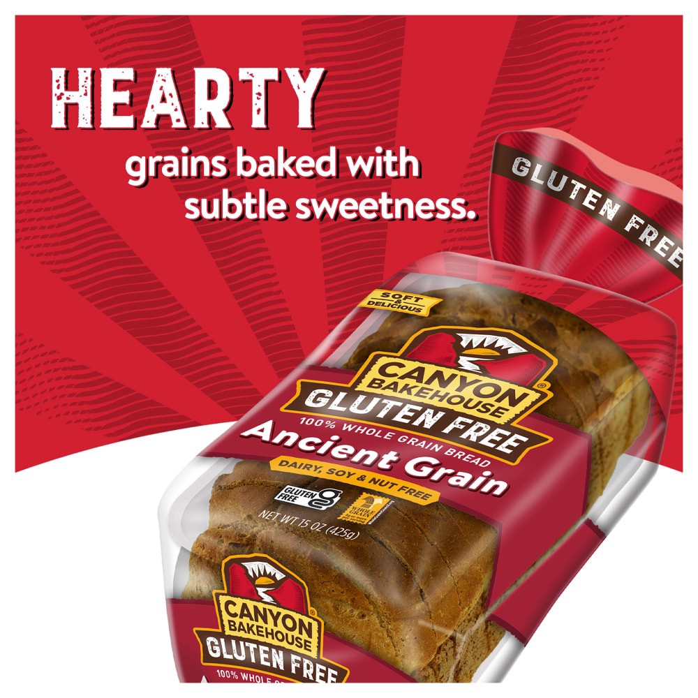 slide 3 of 6, Canyon Bakehouse Ancient Grain Gluten Free Bread, 100% Whole Grain Sandwich Bread, Fresh, 15 oz, 15 oz