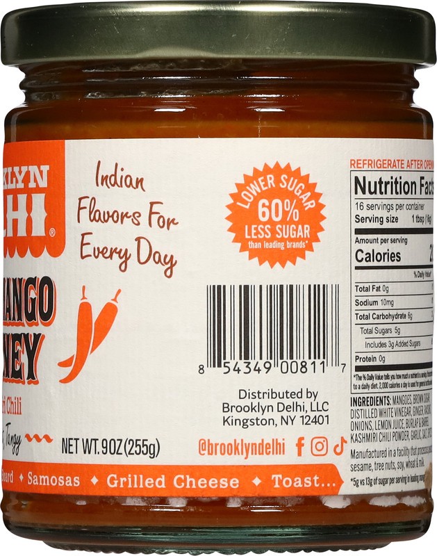 slide 5 of 5, Brklyn Delhi Spicy Chutney Mango, 9 oz