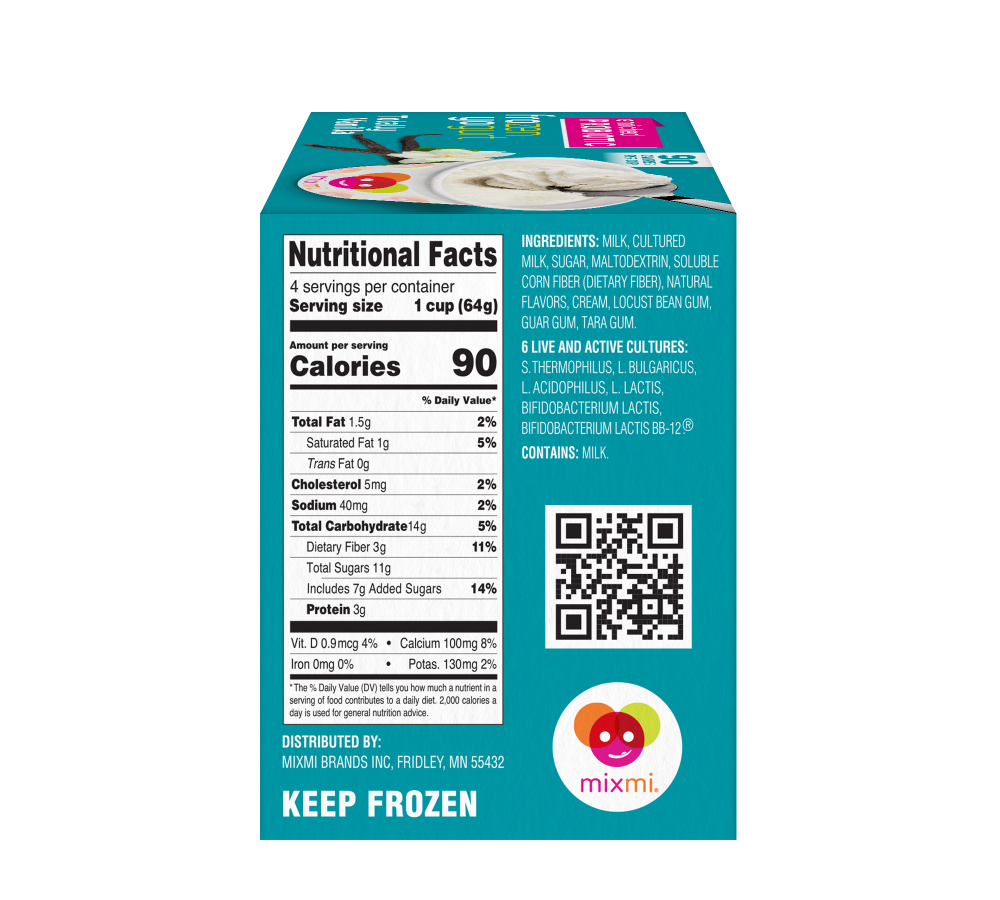 Mixmi Totally Vanilla Frozen Yogurt 4 ct; 4 oz Shipt