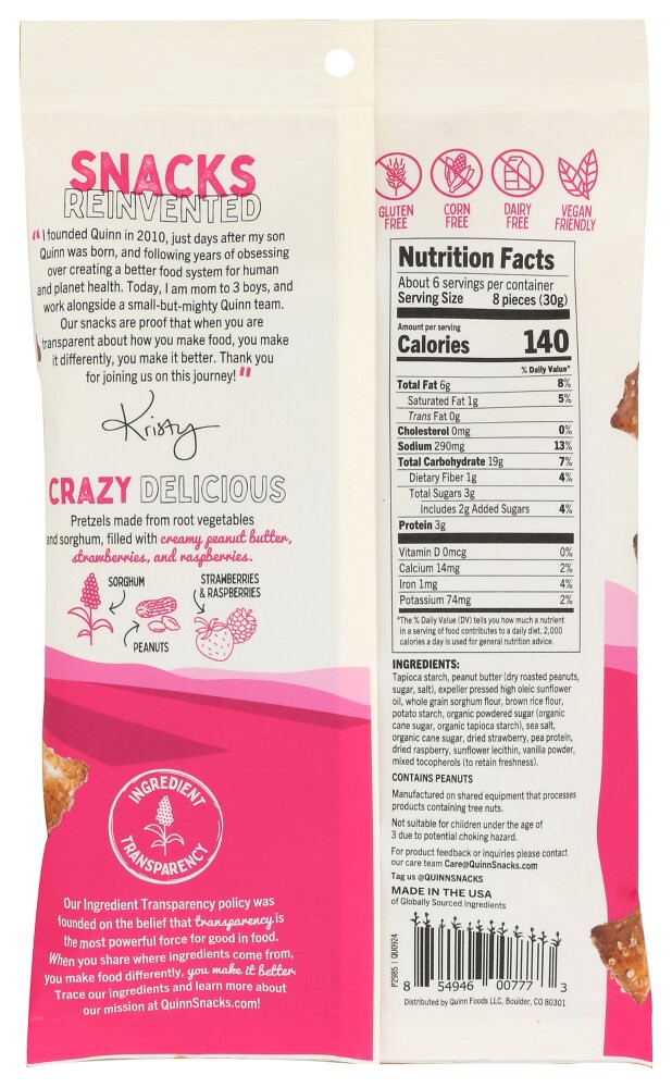 slide 2 of 2, Quinn Peanut Butter Jelly Filled Pretzel Nugget, 6 oz