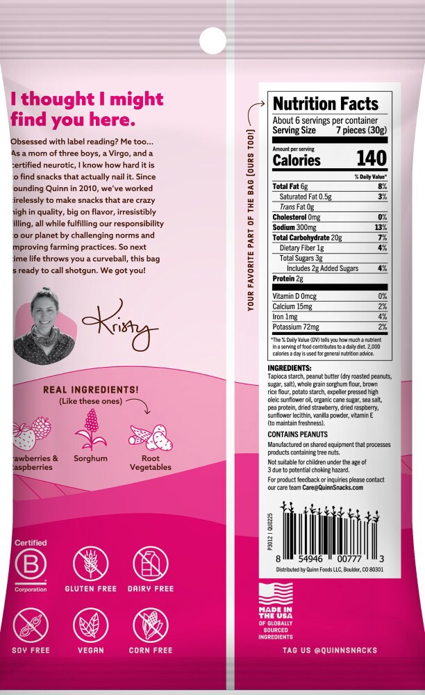 slide 3 of 3, Quinn Peanut Butter Jelly Filled Pretzel Nugget, 6 oz