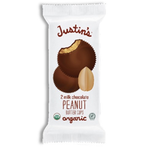 slide 1 of 1, Justin's Organic Milk Chocolate Peanut Butter Cups, 1.4 oz