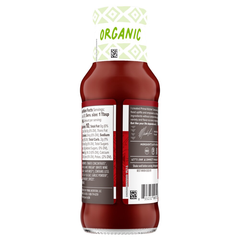slide 6 of 6, Primal Kitchen Organic and Unsweetened Ketchup 11.3 oz, 11.3 oz