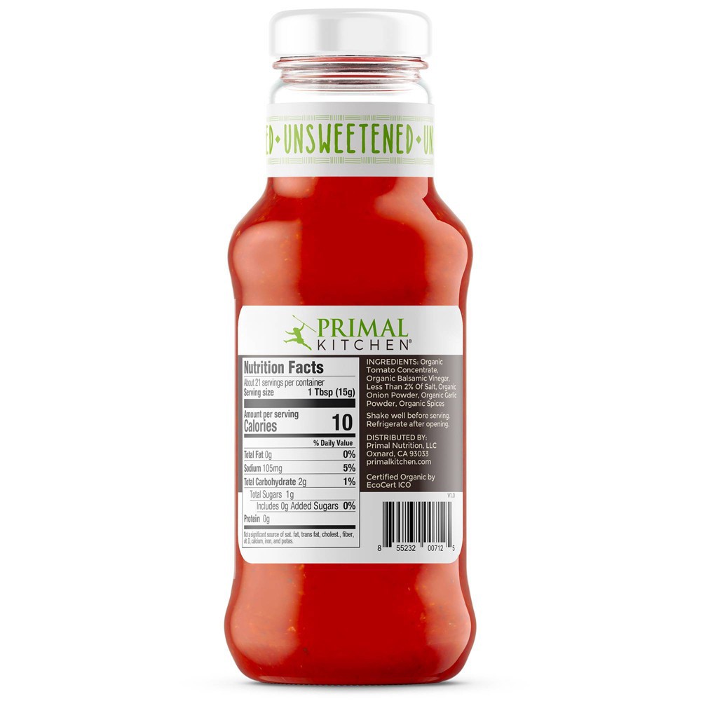 slide 4 of 4, Primal Kitchen Organic and Unsweetened Ketchup 11.3 oz, 11.3 oz