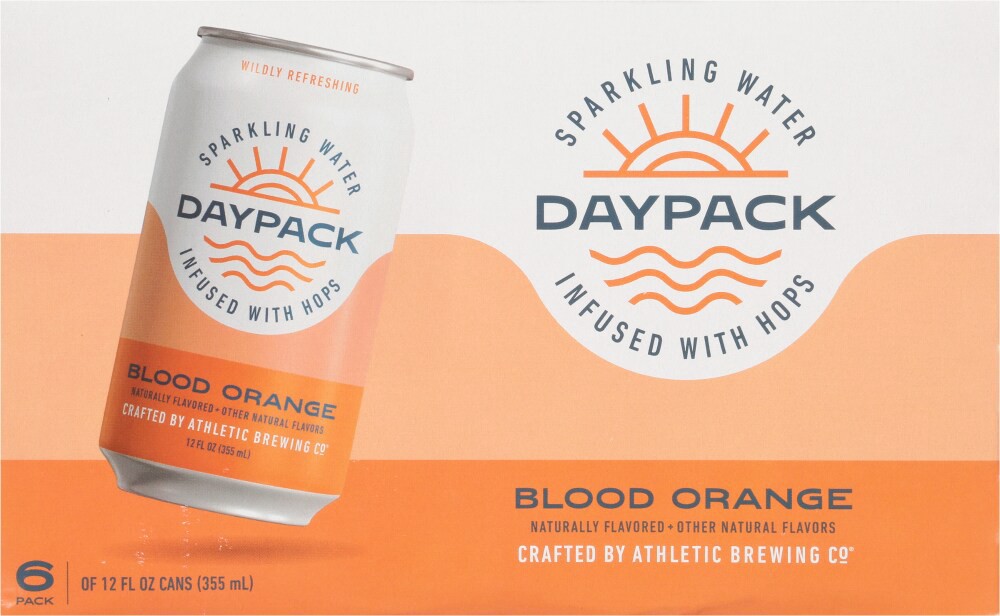 slide 3 of 6, Daypack Blood Orange Sparkling Water Can, 6 ct; 12 fl oz