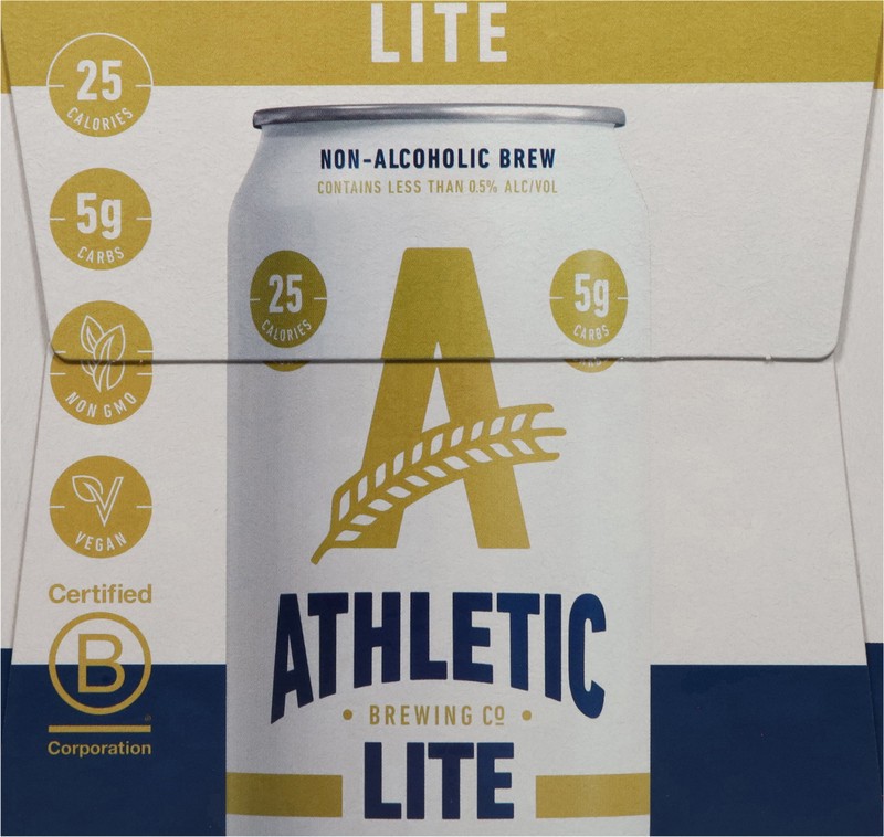 slide 3 of 5, Athletic Brewing Beer, Lite, 6 Pack, 6 ct; 12 oz