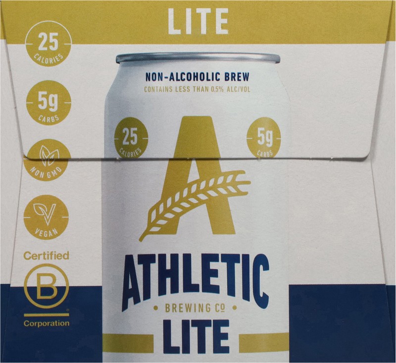 slide 4 of 5, Athletic Brewing Beer, Lite, 6 Pack, 6 ct; 12 oz