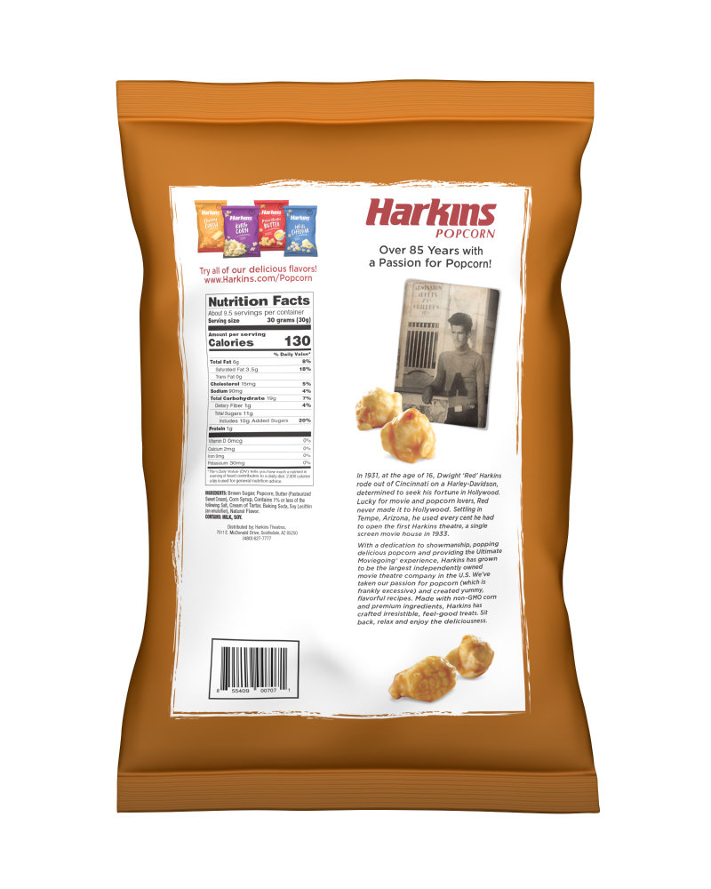 slide 2 of 2, Harkins Creamy Caramel Popcorn, 10 oz