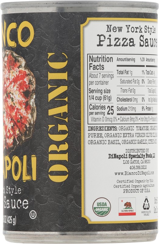 slide 5 of 5, Bianco DiNapoli Organic New York Style Pizza Sauce 15 oz, 15 oz